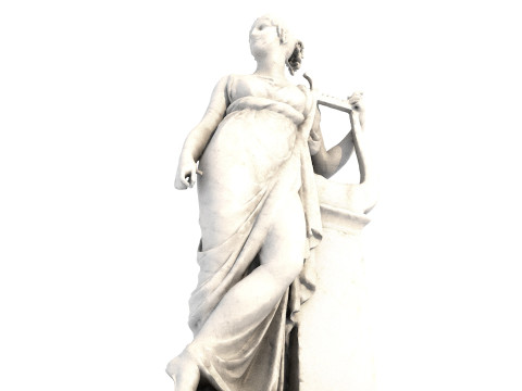 Terpsichore Lyra Classical Greek Sculpture 3D Model