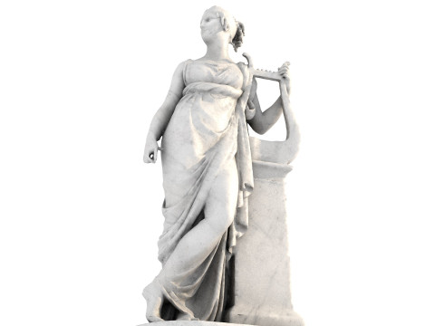 Terpsichore Lyra Classical Greek Sculpture 3D Model