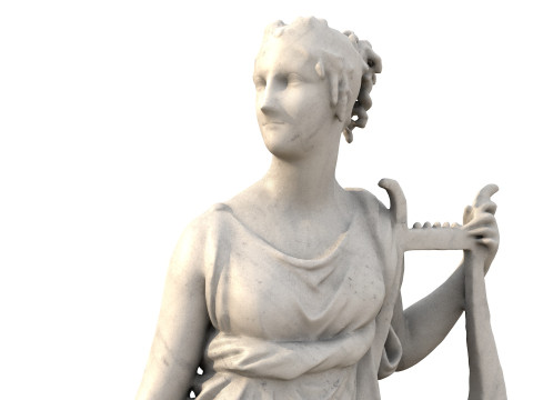 Terpsichore Lyra Classical Greek Sculpture 3D Model