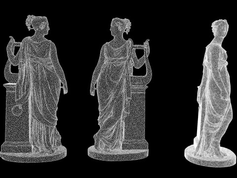 Terpsichore Lyra Classical Greek Sculpture 3D Model
