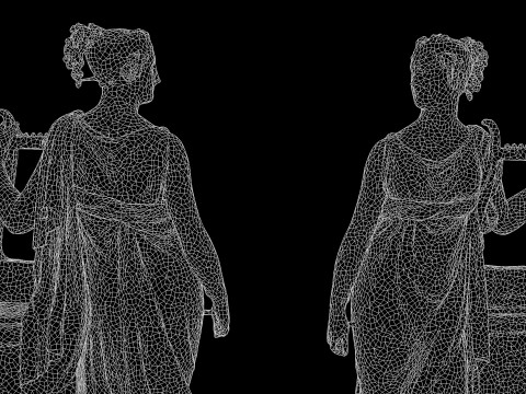 Terpsichore Lyra Classical Greek Sculpture 3D Model