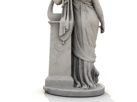 Terpsichore Lyra Classical Greek Sculpture 3D Model