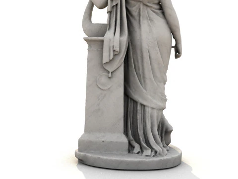 Terpsichore Lyra Classical Greek Sculpture 3D Model