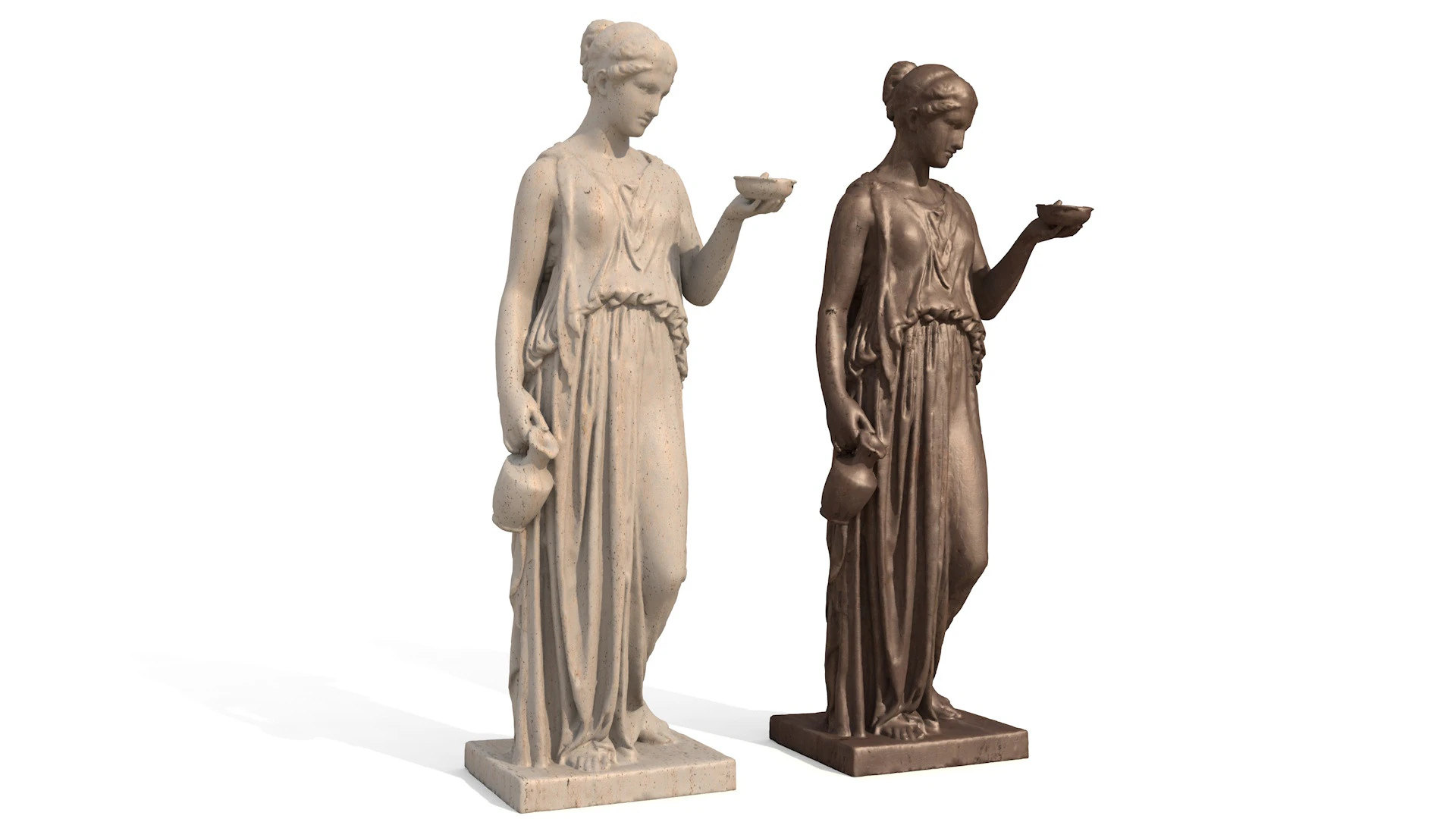 Hebe Classical Greek Sculpture 3D Model .c4d .max .obj .3ds .fbx .stl .blend