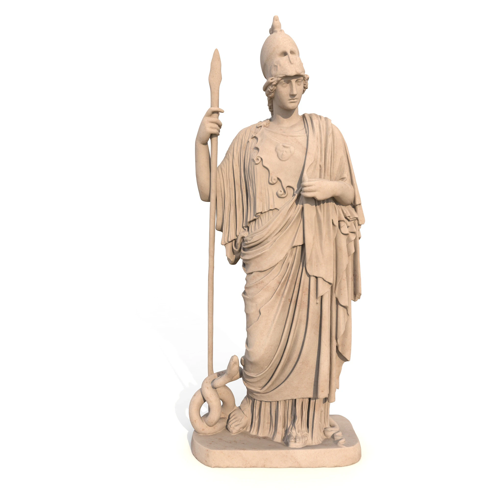 Athena Pallas Classical Greek Sculpture PBR 3D Model .c4d .max .obj .3ds .fbx .stl .blend 