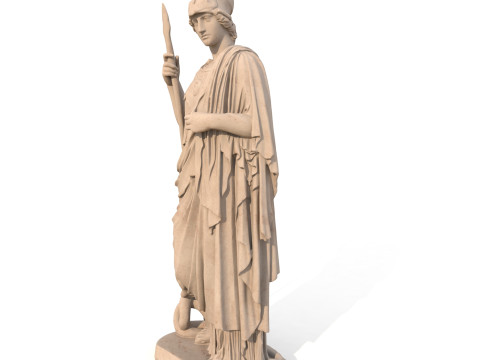 Athena Pallas Classical Greek Sculpture PBR Model 3D