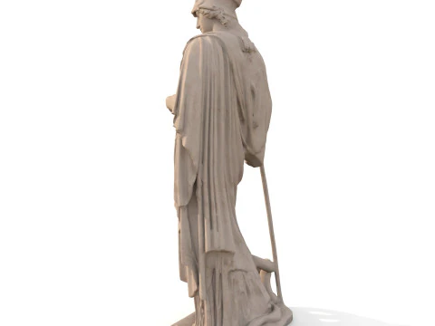 Athena Pallas Classical Greek Sculpture PBR 3D Model