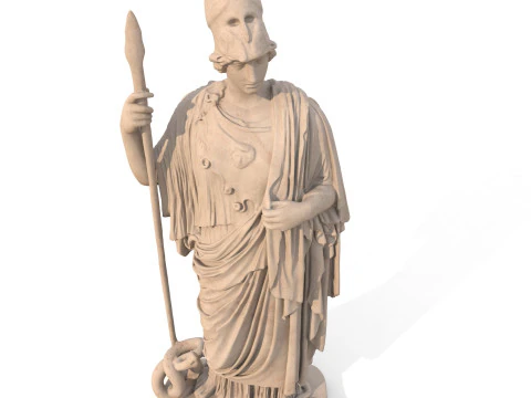 Athena Pallas Classical Greek Sculpture PBR 3D Model