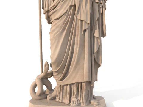 Athena Pallas Classical Greek Sculpture PBR 3D Model