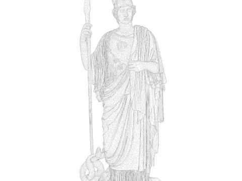 Athena Pallas Classical Greek Sculpture PBR Model 3D