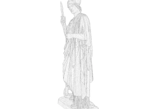 Athena Pallas Classical Greek Sculpture PBR 3D Model