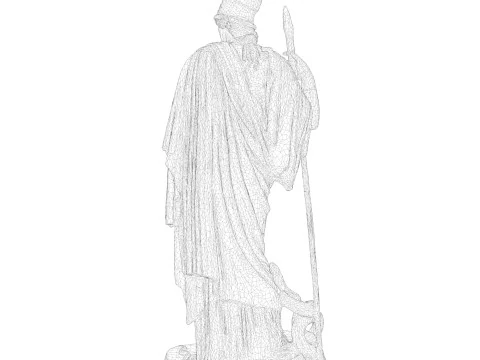 Athena Pallas Classical Greek Sculpture PBR 3D Model