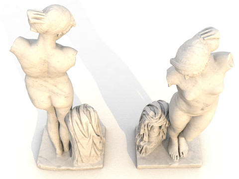 Goddess Statue Pack Greek Sculpture PBR 3D Модель
