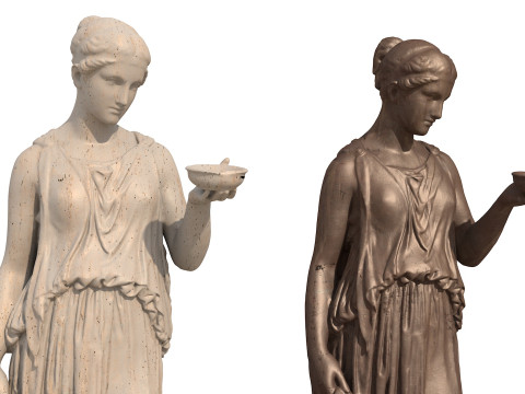Goddess Statue Pack Greek Sculpture PBR 3D Модель