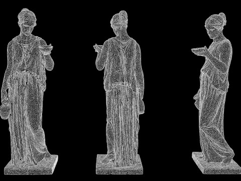 Goddess Statue Pack Greek Sculpture PBR 3D Модель