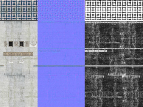 Budynek modułowy klasycystyczny z architekturą wnętrz PBR Model 3D