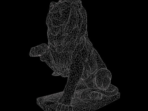 Classic lion with high resolution PBR textures 3D Model