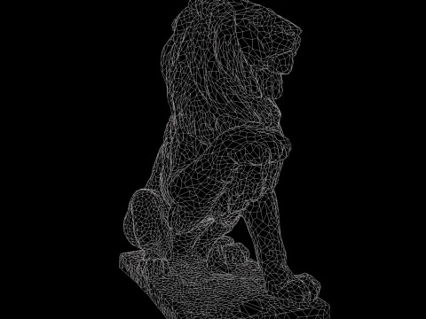 Classic lion with high resolution PBR textures 3D Model