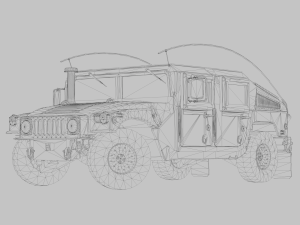 suv humvee military 3D 模型