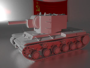 kv-2 tank berat soviet Model 3D