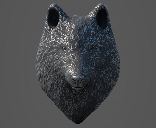 wolf head 3D 模型 .c4d .max .obj .3ds .fbx .stl .blend
