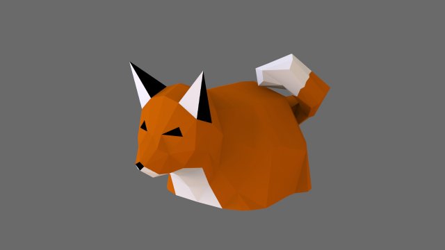 fox lowpoly 3D मॉडल .c4d .max .obj .3ds .fbx .stl .blend 
