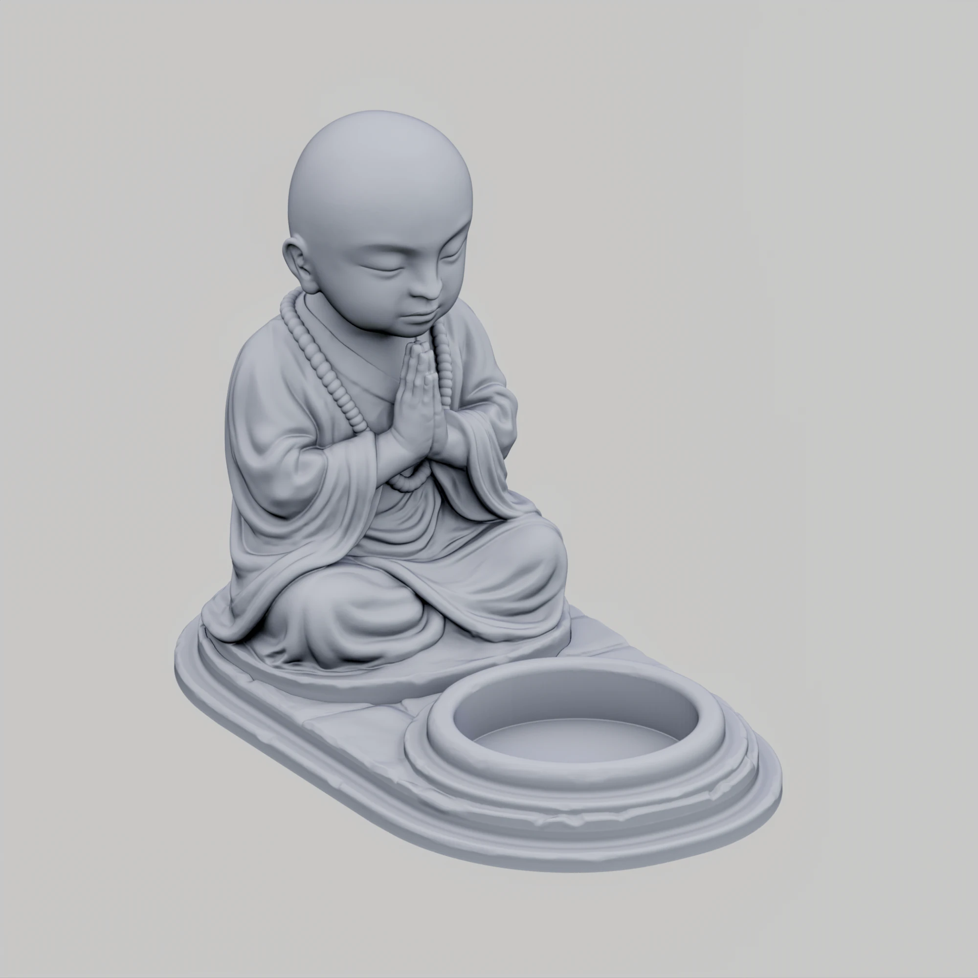 Monks candle 3D Print Model .c4d .max .obj .3ds .fbx .stl .blend 