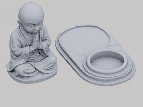 Monks candle Modello di stampa 3D