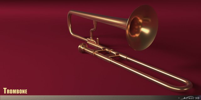trombone no1 Modèle 3D .c4d .max .obj .3ds .fbx .stl .blend 