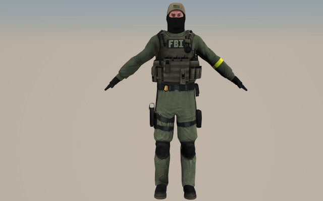 fbi cs go 3D Model .c4d .max .obj .3ds .fbx .stl .blend 