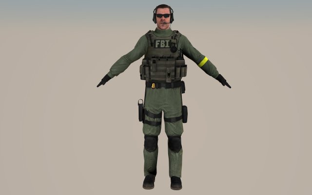 fbi option d 3D Model .c4d .max .obj .3ds .fbx .stl .blend 