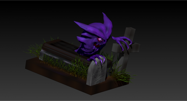 haunter realistic pokemon 3D Print Model .c4d .max .obj .3ds .fbx .stl .blend 