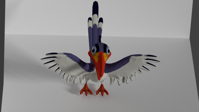 zazu bird low-poly 3D 模型 .c4d .max .obj .3ds .fbx .stl .blend 