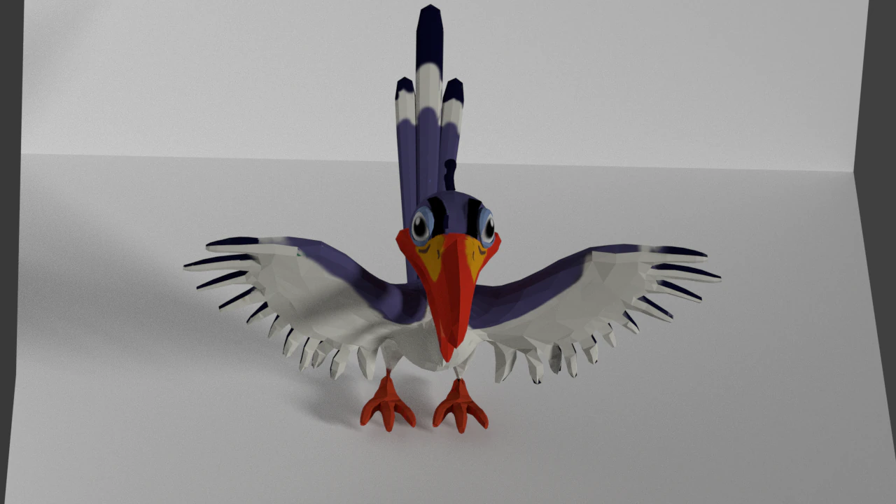 zazu bird low-poly 3D Model .c4d .max .obj .3ds .fbx .stl .blend 