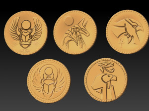 egyptian gold coins 3D Print Model