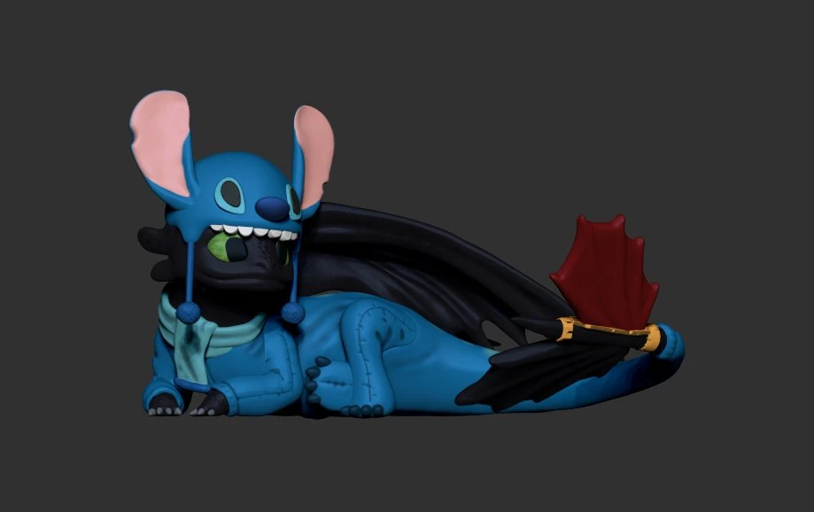 toothless stitch 3D Print Model .c4d .max .obj .3ds .fbx .stl .blend 