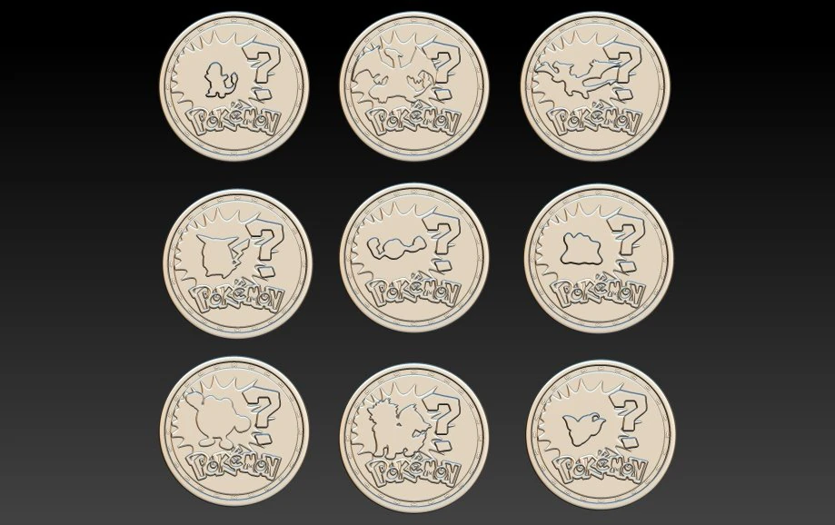 coin pokemon 3D Print Model .c4d .max .obj .3ds .fbx .stl .blend