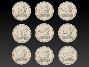 硬币口袋妖怪 3D 打印模型