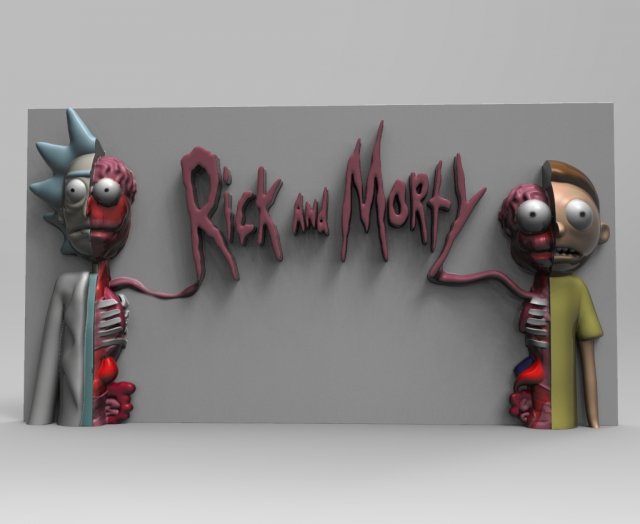 rick and morty 3D Print Model .c4d .max .obj .3ds .fbx .stl .blend 