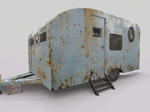 old trailer pbr 3D Модель
