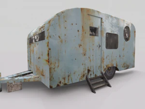 vecchio trailer pbr Modello 3D