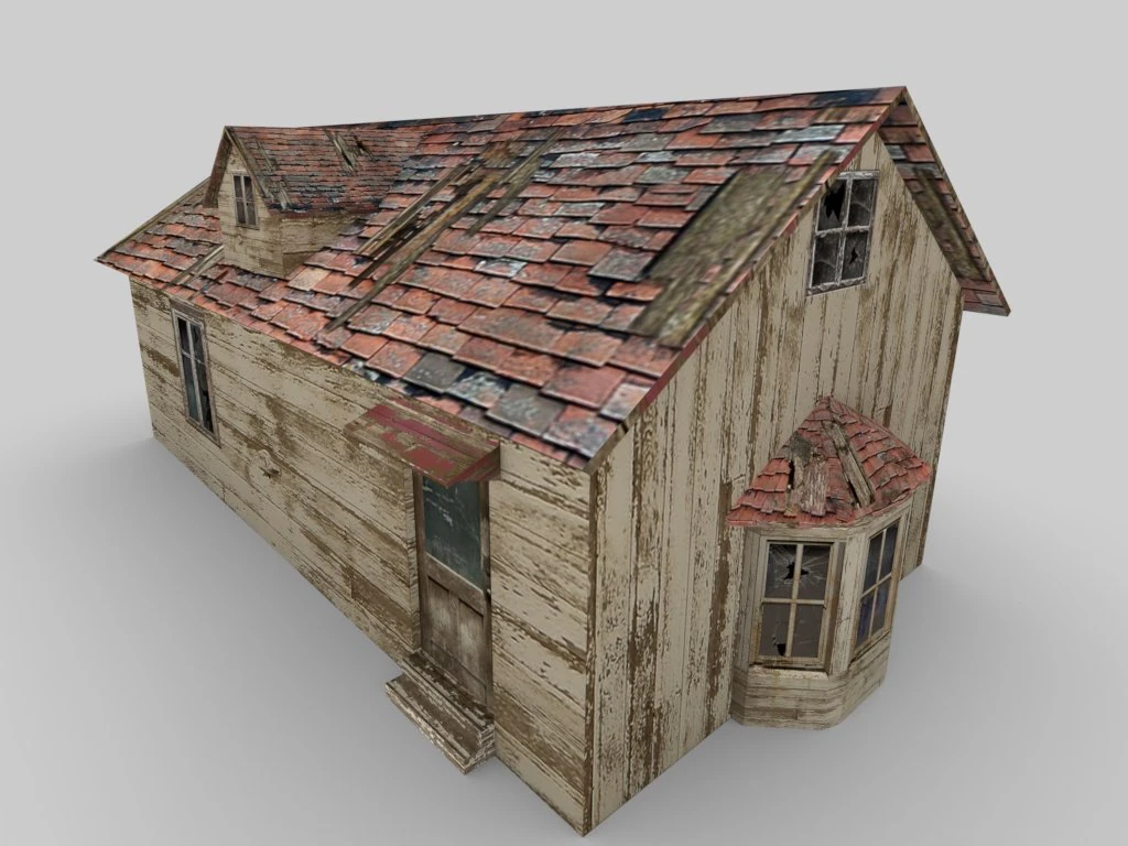 old abandoned cottage 3D Model .c4d .max .obj .3ds .fbx .stl .blend 