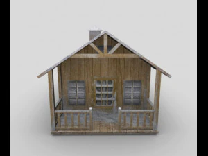 Cottage snow covered 3D Model