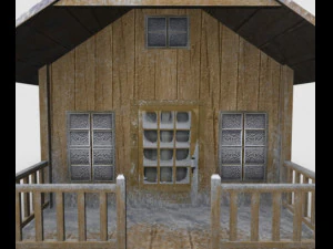 Cottage snow covered 3D Model