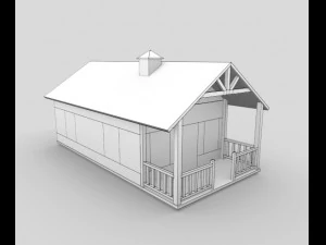 Cottage snow covered 3D Model