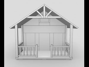 Cottage snow covered 3D Model