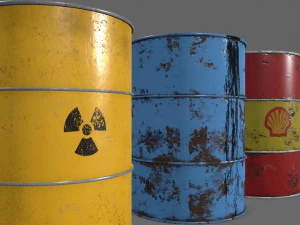 oil barrels pbr 3D Model