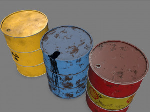 oil barrels pbr Modelo 3D