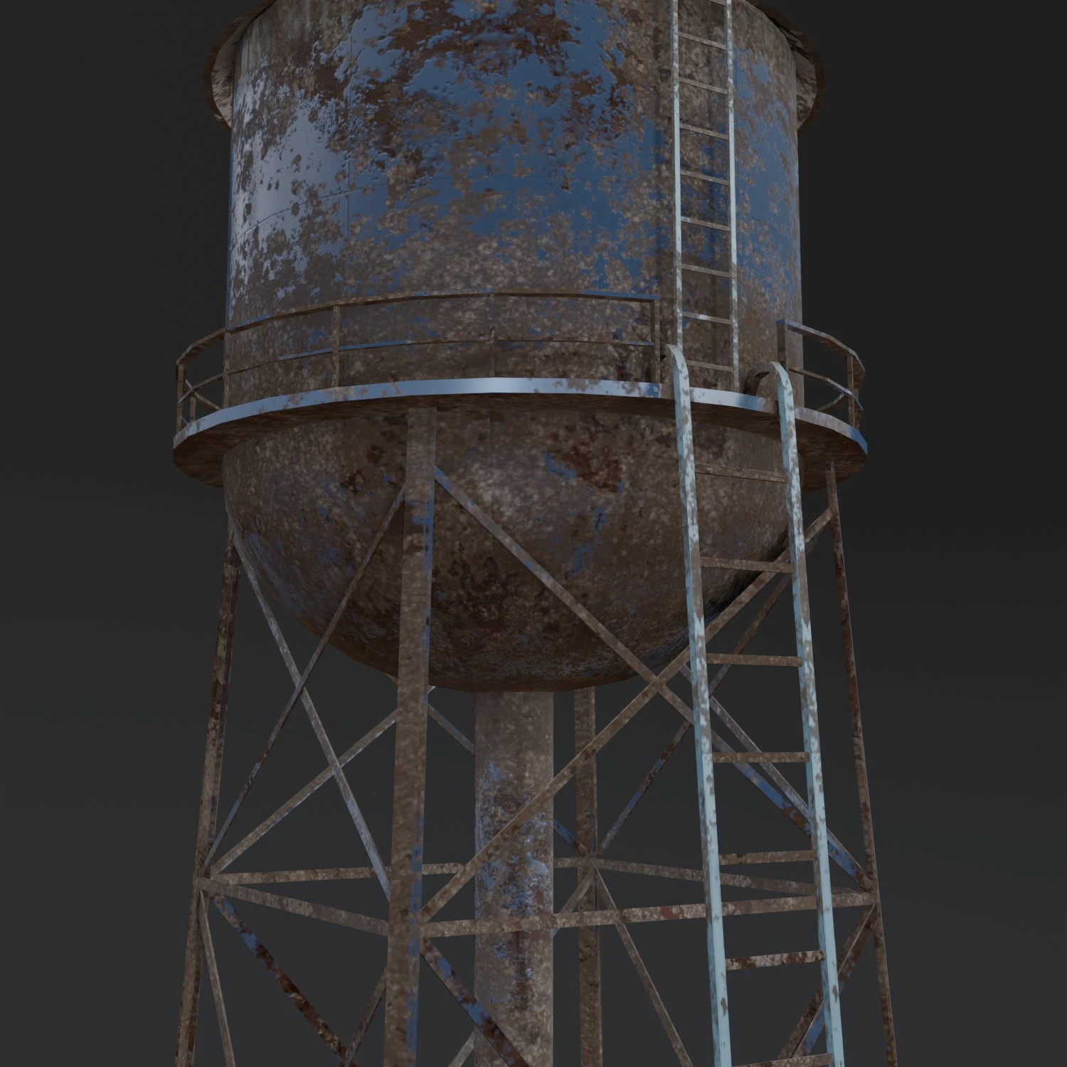 water tower old abandoned pbr 3D Model .c4d .max .obj .3ds .fbx .stl .blend 