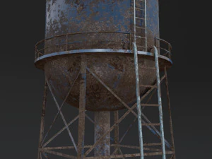 menara air pbr tua ditinggalkan Model 3D